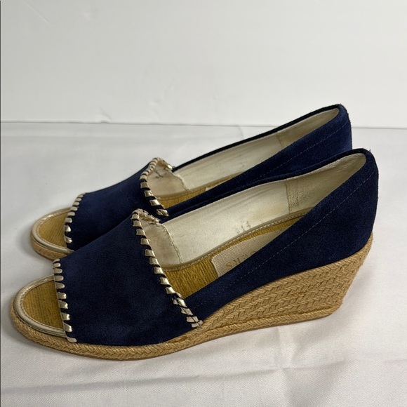 Jack‎ Rogers Blue and Tan Nautical Wedges - Picture 4 of 9